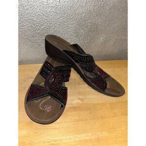 Golden Road Boho Hippie Fairy Embellished Rhinestone Sandals Wedges Sandals